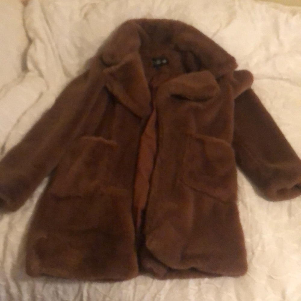 Brown teddy coat